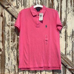 Ralph Lauren Vibrant Pink Polo with Green Logo